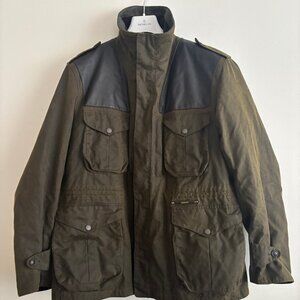 $1500 BNWOT Barbour Supa Corbridge Waxed Cotton Jacket w/ Deep Pile Lining L- XL